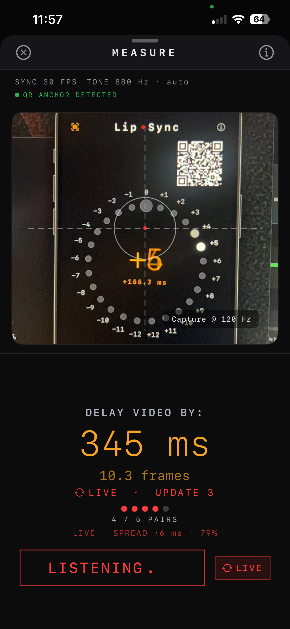 LipSync Camera Measure in live mode